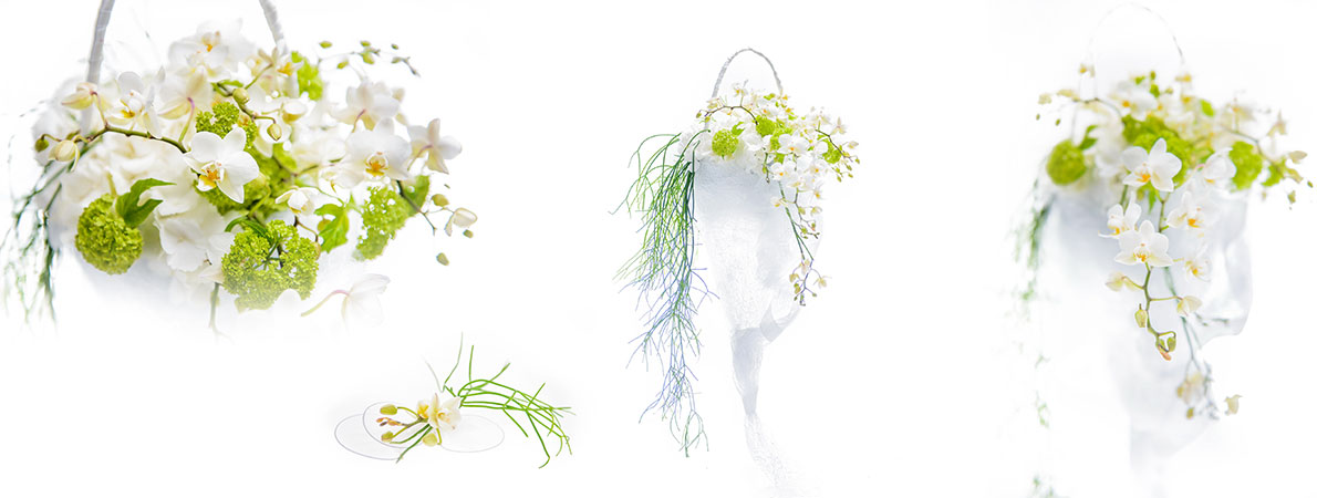 poročni šopek orhideje bele